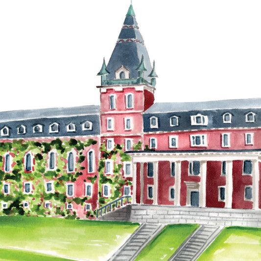 Holy Cross, Watercolor Art Print, Massachusetts, Wedding Venue