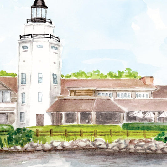 Montauk Yacht Club, Watercolor Art Print, Hamptons Wedding Venue