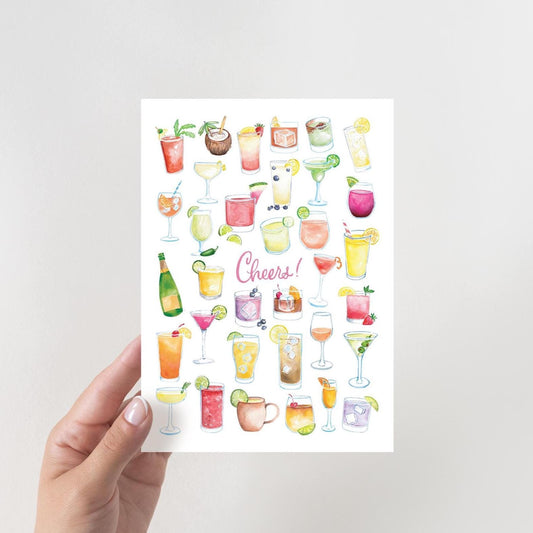 Cheers! A7 Notecard | blank notecards, hand-painted artwork, watercolor greeting cards