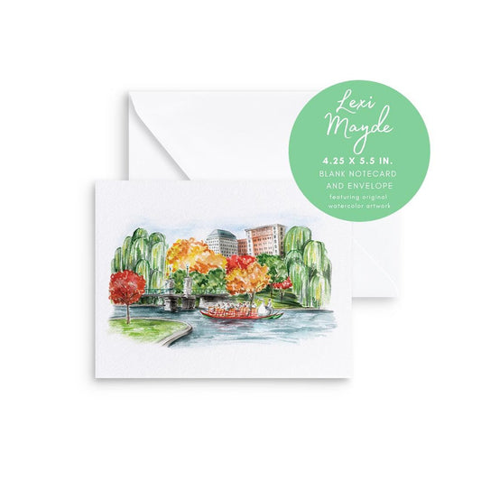 Boston Public Garden in Autumn Notecards