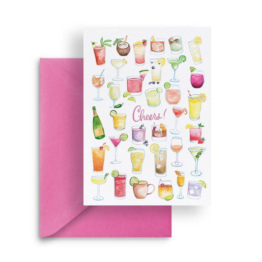 Cheers! A7 Notecard | blank notecards, hand-painted artwork, watercolor greeting cards