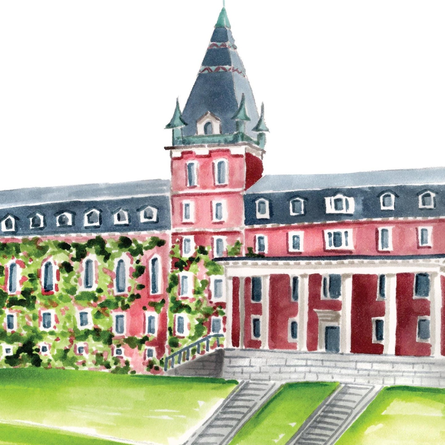 Holy Cross, Watercolor Art Print, Massachusetts, Wedding Venue