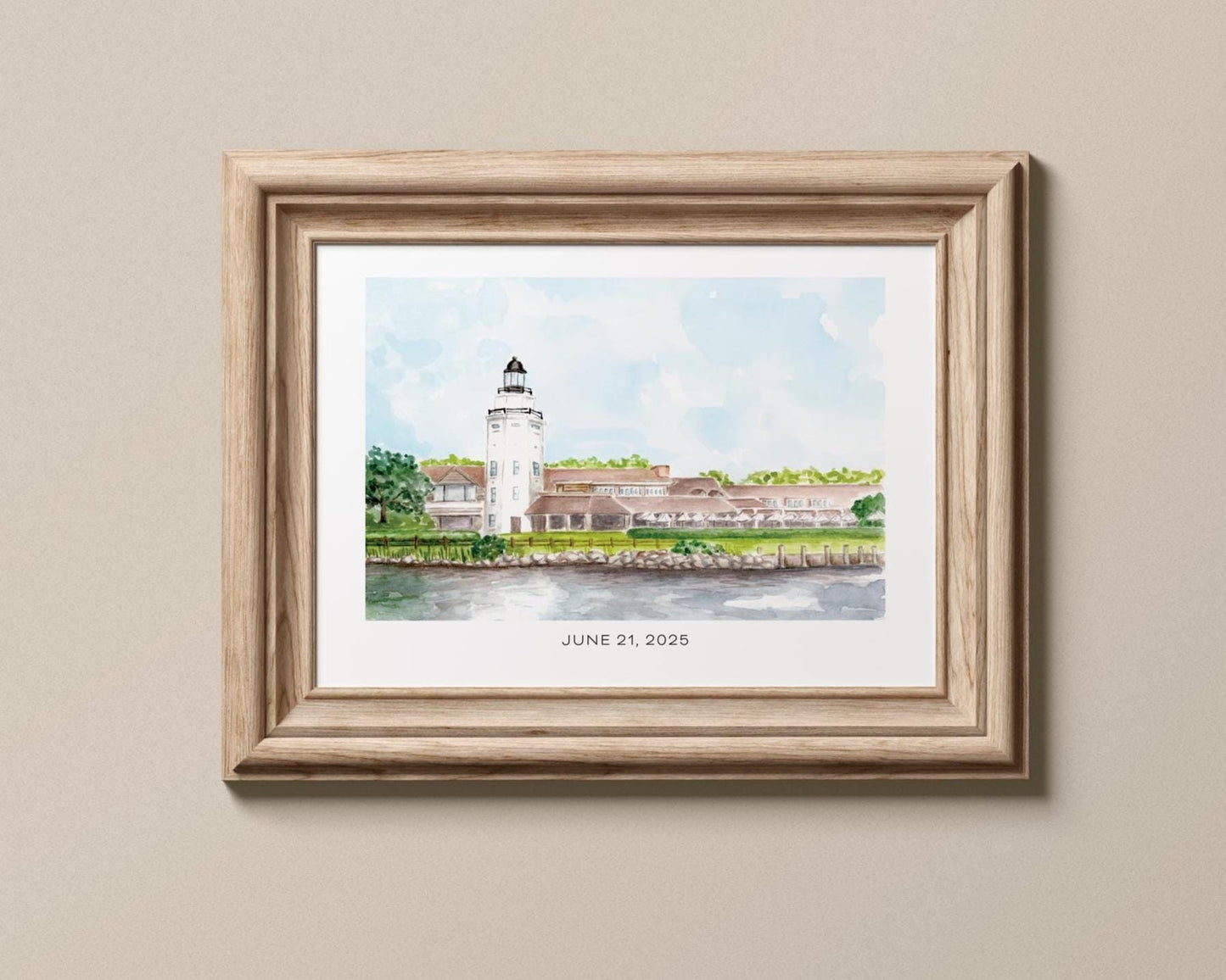 Montauk Yacht Club, Watercolor Art Print, Hamptons Wedding Venue