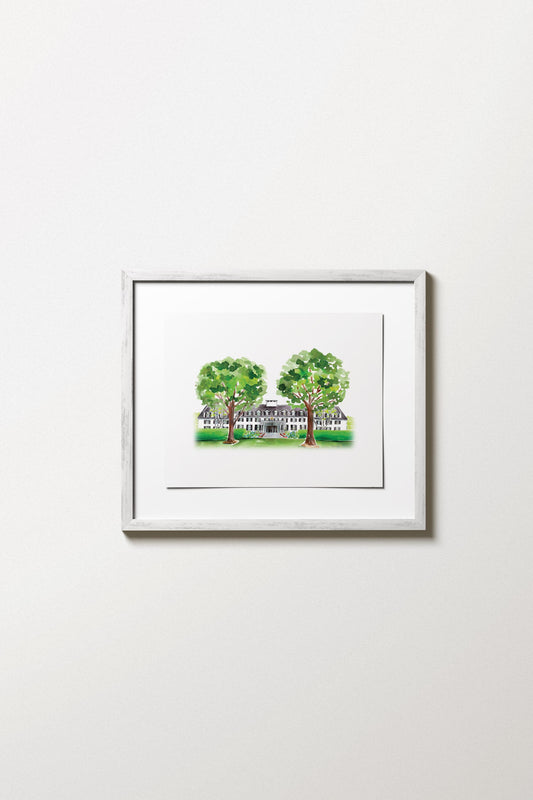 Woodstock Inn, Watercolor Art Print, Vermont Wedding Venue