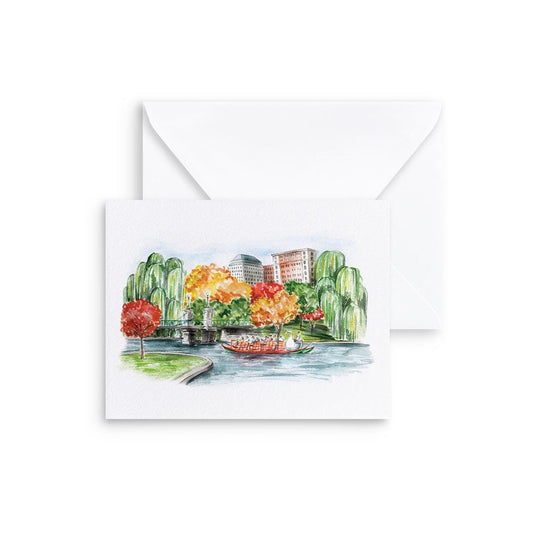 Boston Public Garden in Autumn Notecards