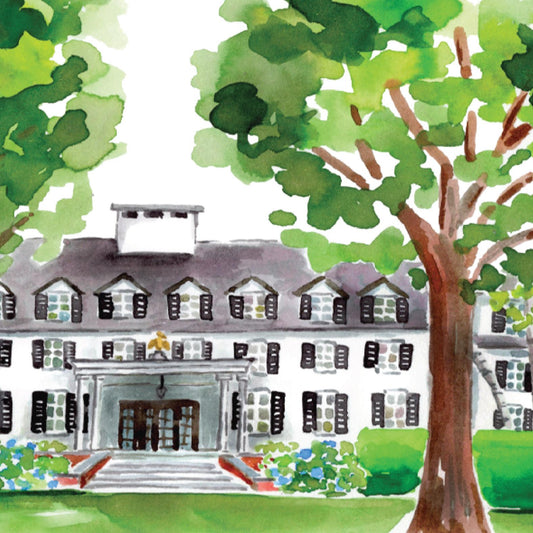 Woodstock Inn, Watercolor Art Print, Vermont Wedding Venue