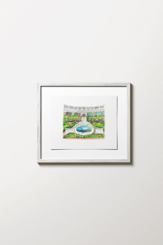 Chatham Bars Inn, Cape Cod Watercolor Art Print, Wedding Venue