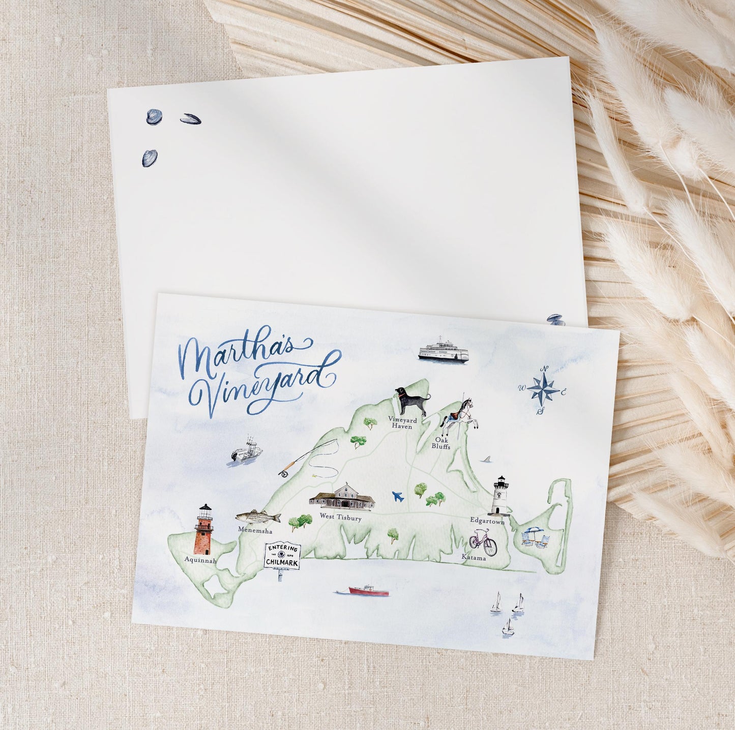 Martha's Vineyard Map Notecards