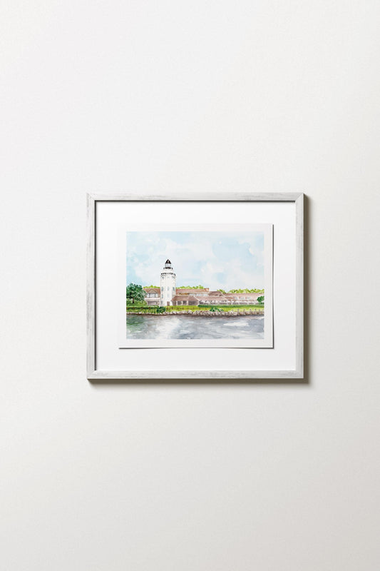 Montauk Yacht Club, Watercolor Art Print, Hamptons Wedding Venue