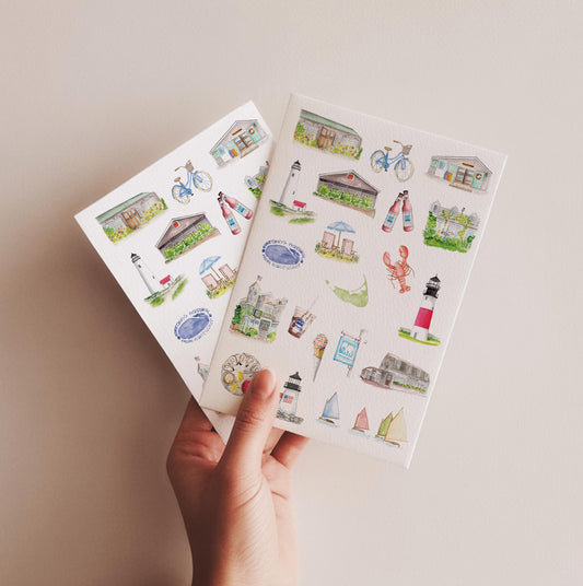 Nantucket Favorites A7 Notecard | blank notecards, Nantucket artwork, watercolor greeting cards