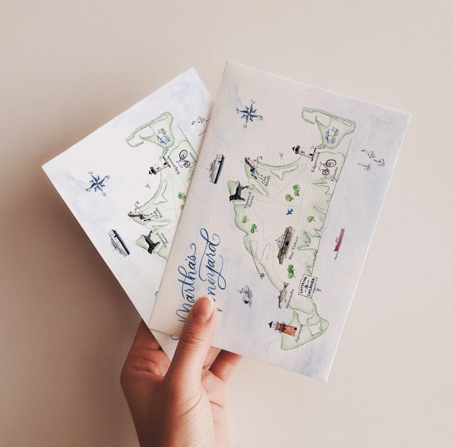 Martha's Vineyard Map Notecards