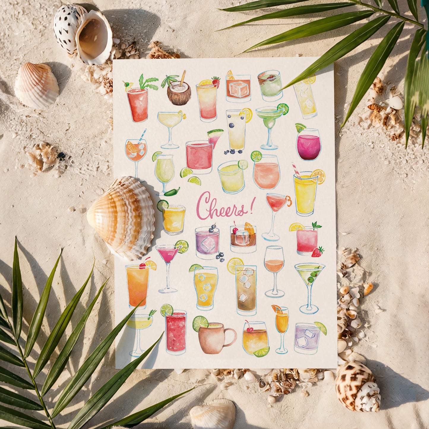 Cheers! A7 Notecard | blank notecards, hand-painted artwork, watercolor greeting cards