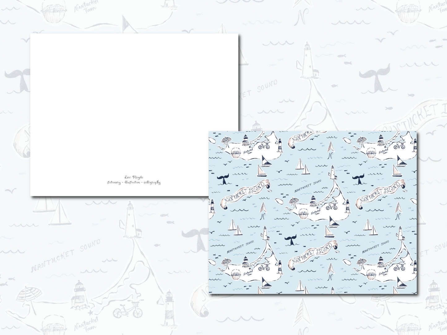 Nantucket Map - Notecard Set