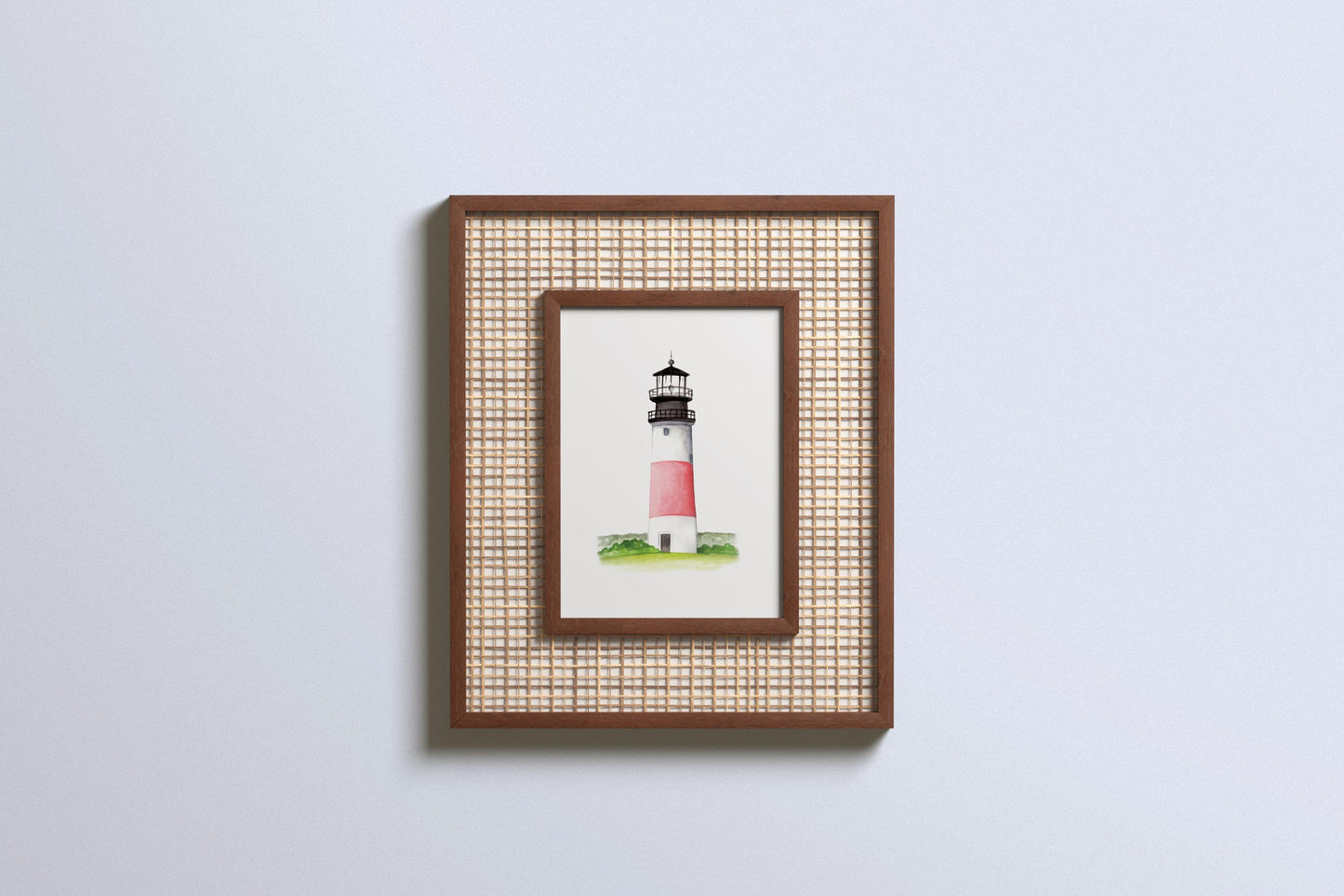 Sankaty Head Lighthouse, Nantucket Watercolor Art Print