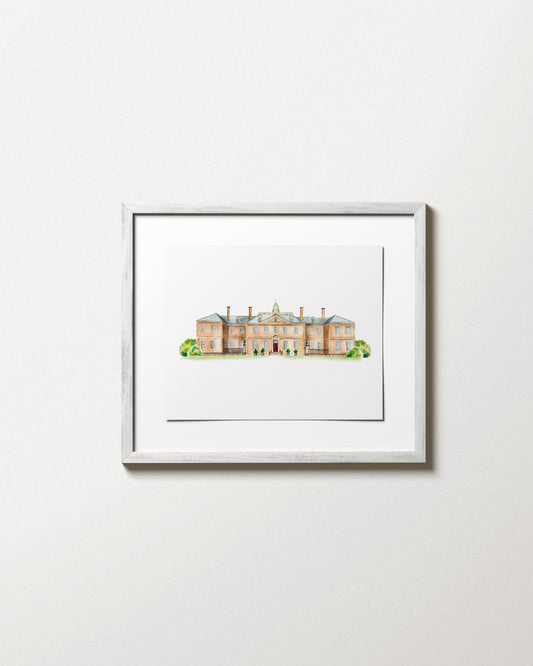 Crane Estate Watercolor Art Print