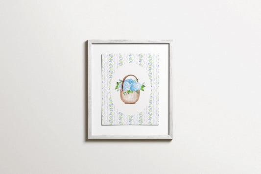 Hydrangea Watercolor Print, Cape Cod Wall Art