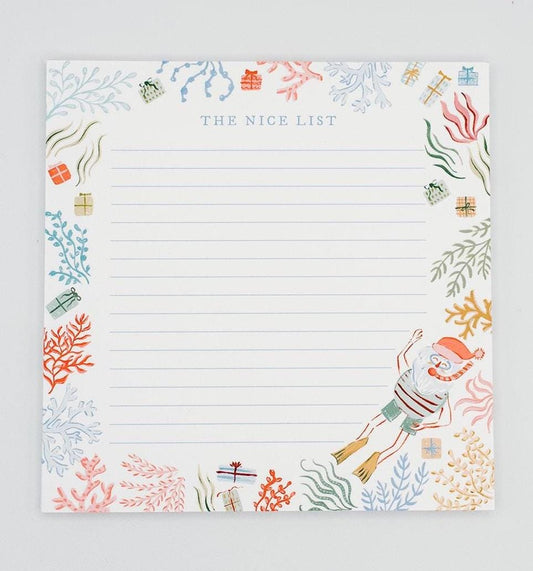 The Nice List Notepad | Christmas Coastal Whimsy Notepad
