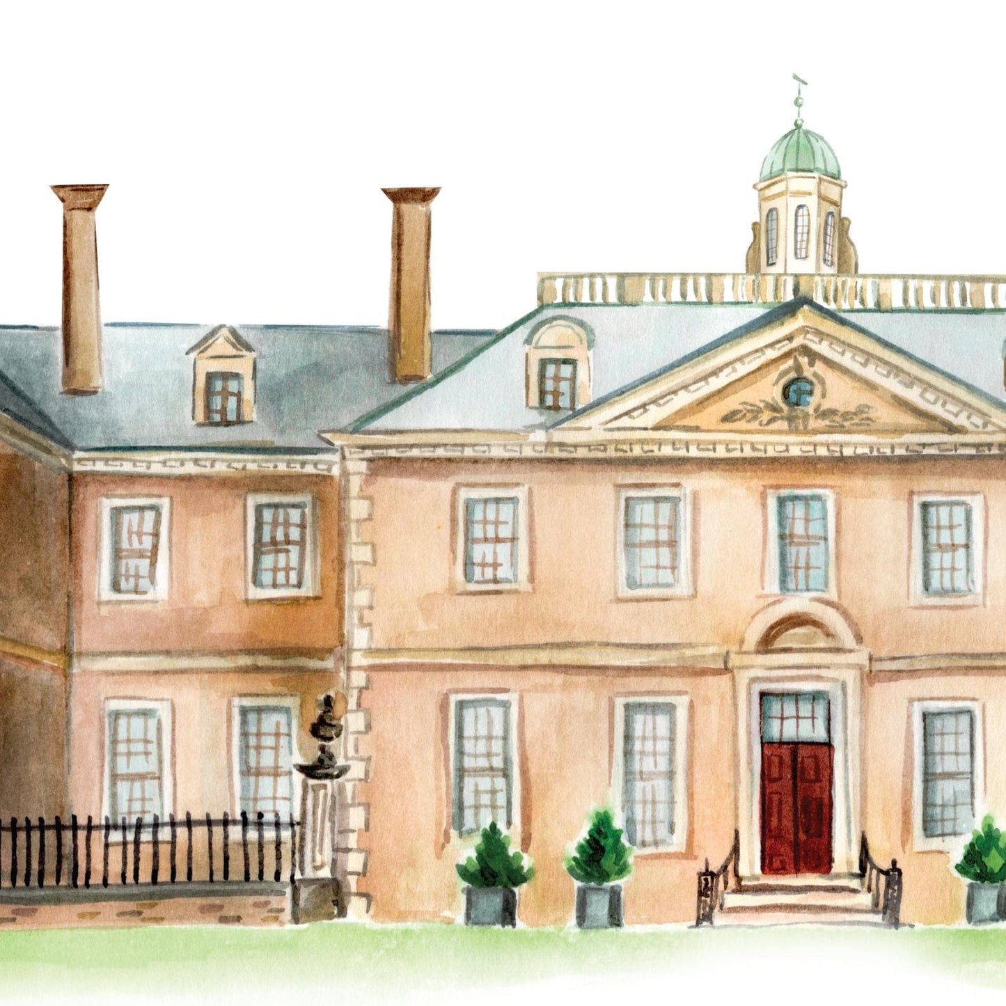Crane Estate Watercolor Art Print