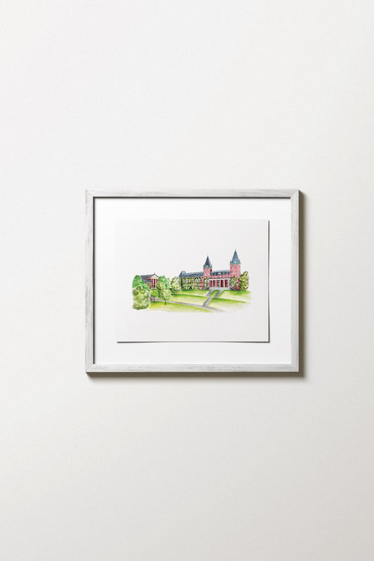 Holy Cross, Watercolor Art Print, Massachusetts, Wedding Venue