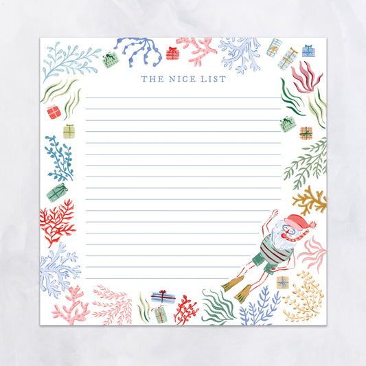 The Nice List Notepad | Christmas Coastal Whimsy Notepad