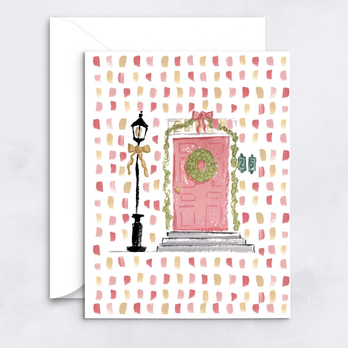 Beacon Hill Holiday Doors - Set of 8 Notecards | 4.25 x 5.5 Boston Christmas Notecards