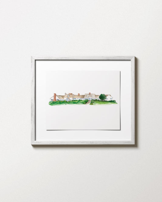 Eastward Ho, Cape Cod Watercolor Art Print, Wedding Venue