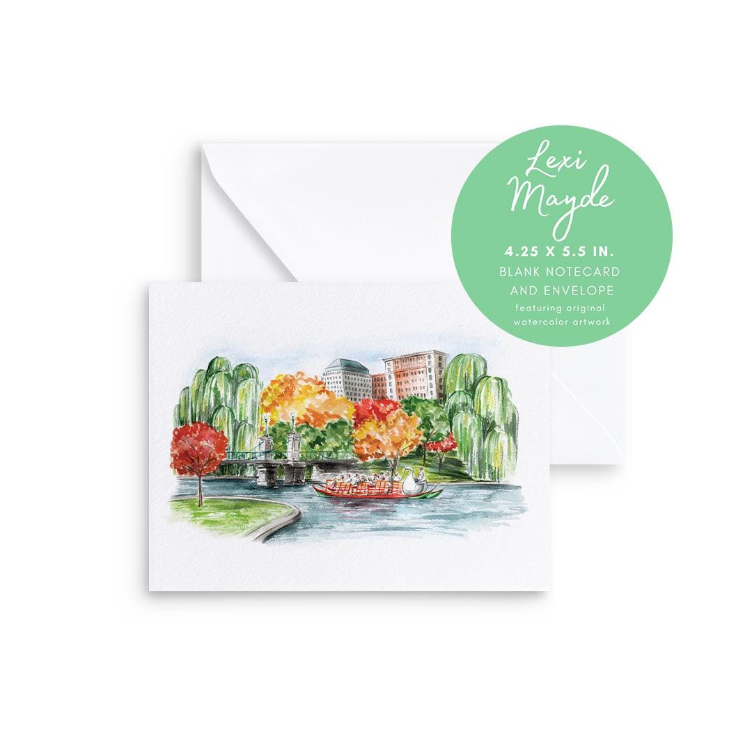 Boston Public Garden in Autumn Notecards